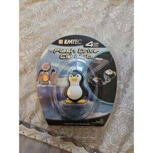 Emtec Penguin Animal Fashion USB Flash Drive w/ Chain 4GB NEW & SEALED
